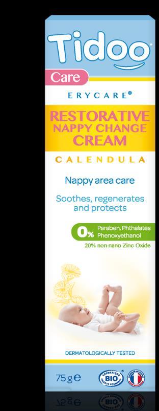 (75g) - ERYCARE, Restorative Nappy Change Cream Calendula After the success of the Night&Day eco-friendly nappies range, Tidoo is launching Care, its range of eco- Every day the Tidoo Care range