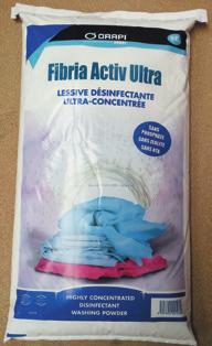 Eliminates pigments, greases and proteins. FIBRIA SP POWDER DETERGENT All temperature washing.
