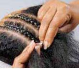 Simply braiding to the ends can finish the cornrow; small rubber bands can be used to hold the ends in place.