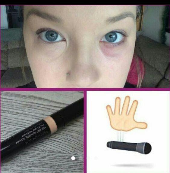 Using CC Cream, liquid foundation, concealer or the under eye corrector, use the concealer brush to