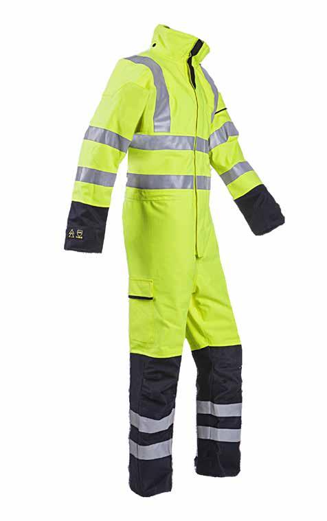 Bowes 1006A2LK2 Hi-vis rain coverall with ARC protection (Cl 2) High performance laminated fabric.