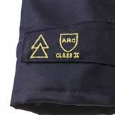 under flap at leg end Elastic drawstring in waist Taped seams Fixed flame retardant cotton lining Knitted