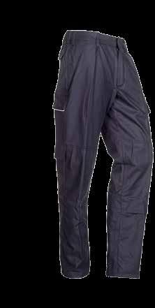 modacrylic + 45% viscose + 1% AST; ± 300 g/m² EUR: 44-64 ((For conversion to national sizing check the backside of this catalogue) B98 Navy Blue M44 Grey H46 Royal Blue Birkig 038VA2PF9 Trousers with