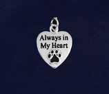 These charms are squares with the word Love in a heart with paw prints around it.