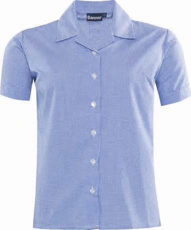collar 1/16 Gingham check Short Sleeve 65% Polyester / 35% Cotton 65% Polyester / 35%