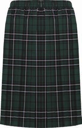 round knife pleat skirt Elasticated waistband Quality yarn dyed tartan fabric Box Pleat Pinafore Internal waist adjuster Fully lined bodice Two shoulder fastening and side zip Quality yarn dyed