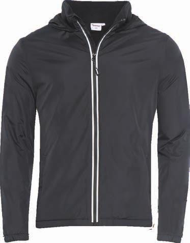 VORTEX JACKET NEW VORTEX JACKET Code: 112279 Water resistant hooded jacket with full reverse-side zip with silver reflective tape details Elasticated