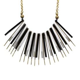 !13 PROTEA NECKLACE Perspex and brass shards form a striking necklace inspired by South