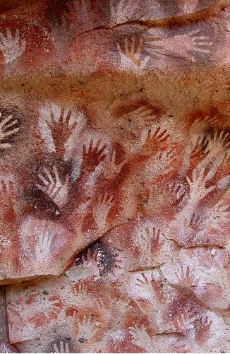 Early Rock Painting Cave of the Hands, Spain The earliest peoples were hunter-gatherers (until about 12,000 years ago) who created imagery in many different