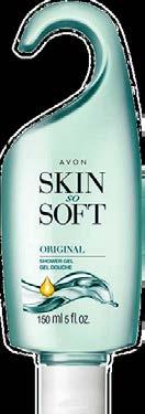 Avon Skin So Soft, Original Shower Gel Size: 5 fl. oz. Goodbye soap! Skin So Soft Original Shower Gel takes away all the dirt without drying out your body.