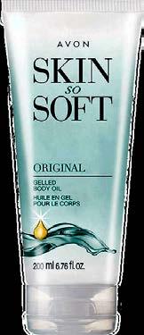 Avon Skin So Soft, Original Gelled Body Oil Size: 6.76 fl. oz. The Skin So Soft Original Gelled Body Oil will surround your skin in nourishing softness.