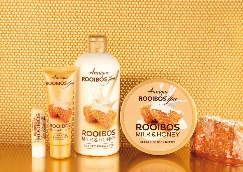 daily body care Rooibos Spa Milk & Honey Hand Cream 50ml A pampering hand cream, formulated with the amazing antioxidants of Rooibos extract and Rooibos-infused oil, nourishing cocoa butter,