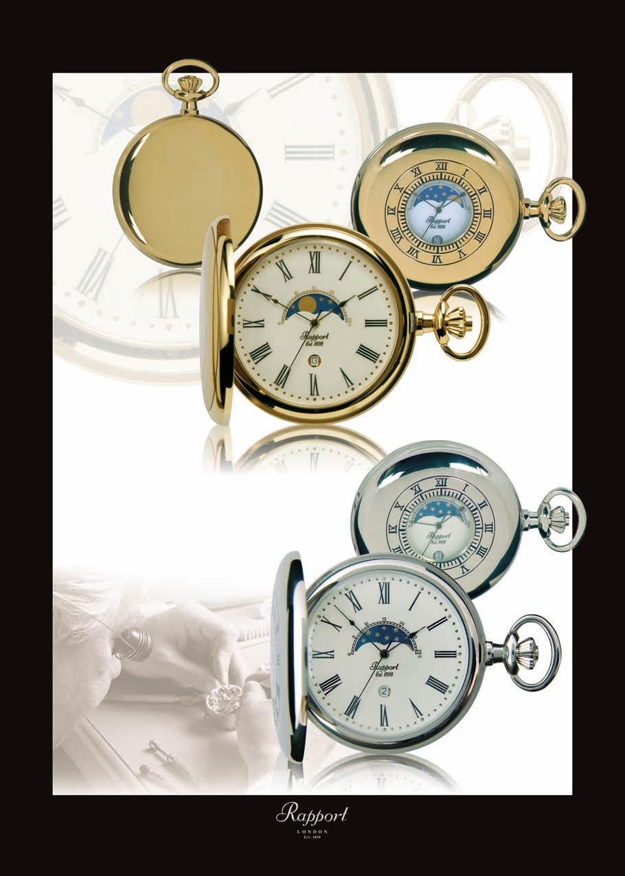 Quartz Half Hunter PW80 PW80 - Quartz, Half Hunter Pocket Watch. White Roman dial with date window and moonphase display.