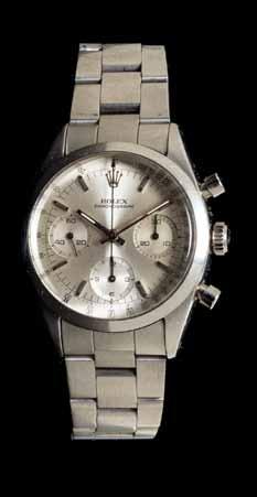 144 144 A Stainless Steel Ref. 6238 Chronograph Wristwatch, Rolex, 36.