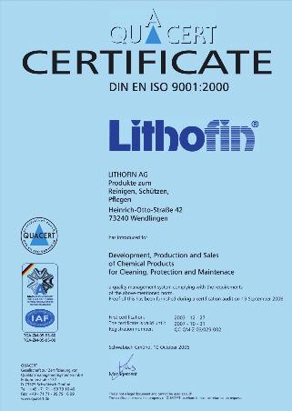 The certified LITHOFIN-Quality Management guarantees top quality and optimal results. LITHOFIN is only available from specialised dealers, tile outlets and builders merchants.