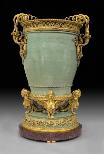 4. Pair of Vases Chinese porcelain, 18 th century Bélanger 1782 Celadon porcelain,