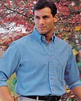 ADULT - MENS Cost: $34.00 Button-Up Shirts Denim - Style 71080 Lee Long Sleeve Denim Shirt. 8 ounce 100% cotton denim.