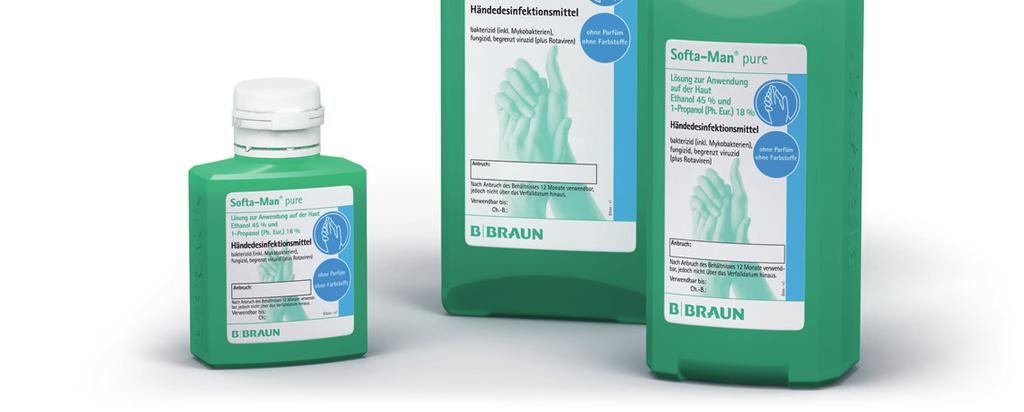 LOW-ALLERGENIC HAND DISINFECTANT Softa-Man pure / Softalind pure skin friendly PROPERTIES Ready to use solution for hygienic and surgical hand disinfection Free of perfume and colourants
