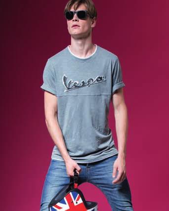 CLOTHING T-SHIRT ORIGINAL T-shirt in slub cotton jersey Vespa logo printed in high