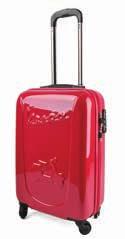Very light trolley with TSA lock and soft rubber handles; four 360 wheels; size is suitable as cabin luggage for the mayor airlines included the