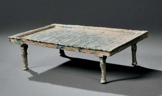 48 49 48 Green-glazed Pottery Tray, China, Han dynasty-style, of rectangular form with an everted rim, the sides decorated with cross-hatched designs, the