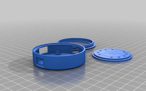 3d Printing Download.stl from Thingiverse http://adafru.it/x2c The case prints in three pieces: the cover, the lid ring, and the base.