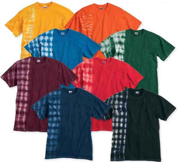 5 Tie-dyed T-shirt 100% heavyweight cotton Black, forest, gold, maroon, navy, orange, red, royal Sizes: S - 3XL
