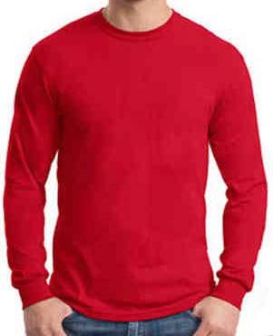 00 Dry Blend Long Sleeve T-shirt 50% cotton/50% polyester ash grey, black, forest green, navy, orange, red,
