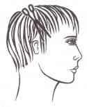 Taking your scissors in a downward cutting action slice the scissors across the hair to