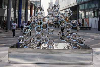 Sponsored by Swarovski, her kaleidoscopic Hexalite installation in the Dubai Design District hypnotised crowds, who also revelled in the international luxury brand s latest home collection.