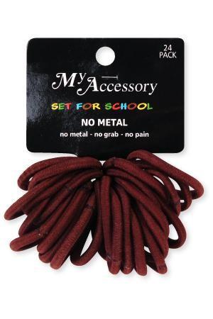 TOILETRIES Hair Thick Elastic Metal FREE 24 per pack Navy OR Brown