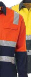 2 TONE HI VIS DRILL SHIRT 3M REFLECTIVE TAPE - LONG SLEEVE FEATURES: 2 piece contrast