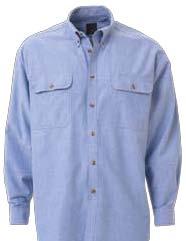 (BLWR) CHAMBRAY SHIRT - LONG SLEEVE FEATURES: