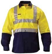 3M TAPED HI VIS DRILL SHIRT BS6267T 3M Reflective taped H pattern 2 chest pockets with button down flaps Left pocket with pen division 2 piece contrast coloured structured collar Contrast coloured