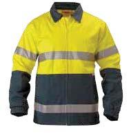3M TAPED HI VIS DRILL JACKET BK6710T 3M Reflective taped Hoop pattern around body Cotton quilted lining with