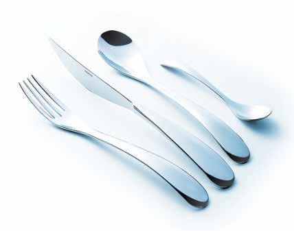 Flatware 18/0 Bora T7601 8" Dessert Knife (SH) T7608 8 1/8" US Salad Fork T7629 7 1/8" European Tea Spoon T7610 5 3/8" Dinner Knife (SH) T7604 9 1/4" Demitasse Spoon T7611 4 3/8" T7606 4 7/8" Fish
