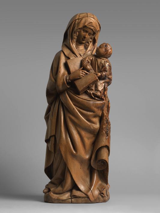 BENJAMIN PROUST FINE ART LIMITED London Attributed to CLAUX (or CLAUS) DE WERVE (c. 1380-1439) VIRGIN AND CHILD Circa 1410-1415 Walnut 59.5 x 22 x 15.