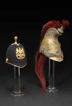 $500-700 4396 A set of Imperial German cuirassier armor The heavy steel breastplate flanged at the neck and arm cut-outs, the lower edged turned over; brass-headed lining rivets; burlap lining.