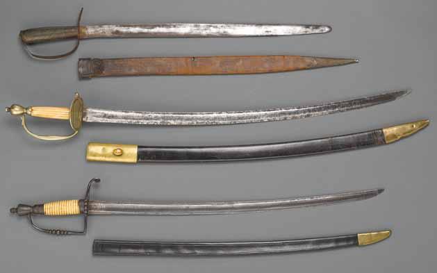 4109 4110 4111 4109 An early American hunting sword probably late 18th century Straight 21 inch single edged blade.