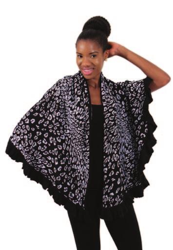 C-WF773 Leopard Print Poncho 100% acrylic. One size fits all. Made in China.