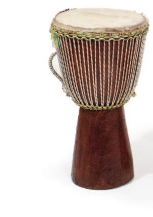 Miniature D Jembe drums from Burkina Faso and Senegal.
