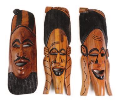 A-WC645 Orange Senegalese Mahogany Mask 19-20 Each one stands