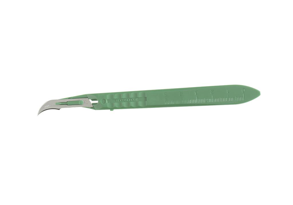 blade to handle attachment Manufactured in FDA inspected facilities and conform to ISO 7740 and ISO 13485 Non-slip, ergonomic handle 6008-11... $7.15 Size 11 6008-12... $7.15 Size 12 6008-12B... $9.