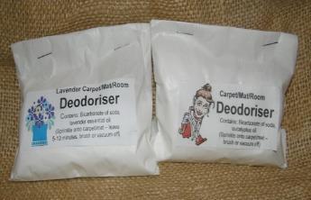 Room & Carpet Deodoriser: Lavender or Eucalyptus 100g Bicarb soda is a safe, low-chemical deodorising powder that absorbs odours.