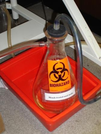 Liquid Biohazardous Waste: Proper Collection and Disposal Autoclave Treatment: Treat for 20-30 minutes at 121C (250F). Allow to cool, and dispose in sink.