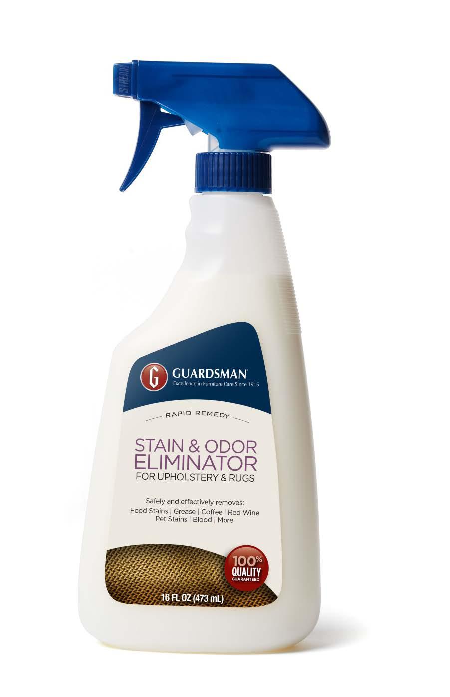 Guardsman STAIN & ODOR ELIMINATOR For Upholstery & Rugs Safely and effectively removes: Food Stains Grease Coffee Red Wine