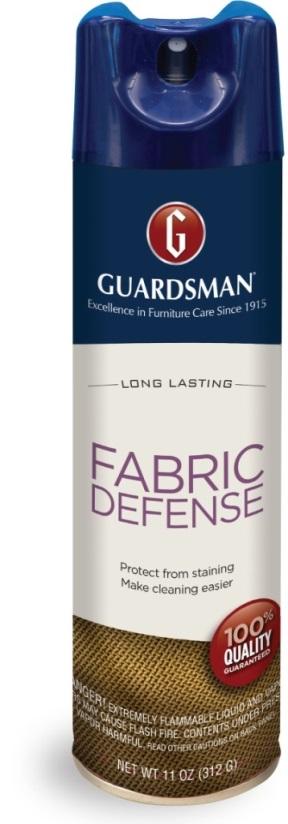 Fabric Defense Professional stain protection for upholstery Forms an invisible shield against the most common household stains Won t change fabric s look or feel Helps furniture look newer longer