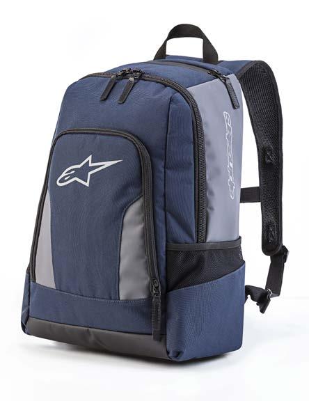 TIME ZONE BACKPACK 1038-91002 O/S FULL FEATURED DAILY BACKPACK Medium sized backpack in durable 600 Denier poly with tough tarpaulin panels Separated 3/4 opening Laptop Compartment with additional