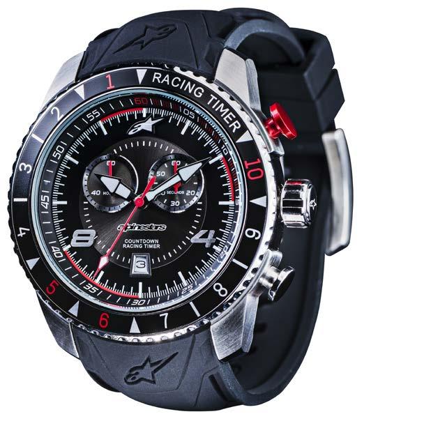 TECH WATCH - CHRONO RACE STRAP 1017-96071 Chronograph Integrated hi-end leather strap Miyota Japanese Movement 45mm Stainless Steel Case Black Pvd Case 100 Meter Water Resistant TECH WATCH - RACE