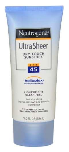 Neutrogena Ultra Sheer Dry Touch series Neutrogena Ultra Sheer Dry-Touch Sunblock feels like you have nothing on, but offers
